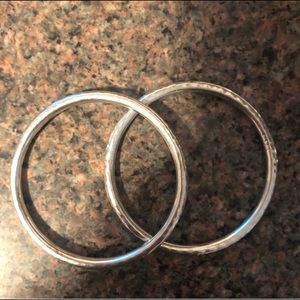 2 SS hammered bracelets - Silpada